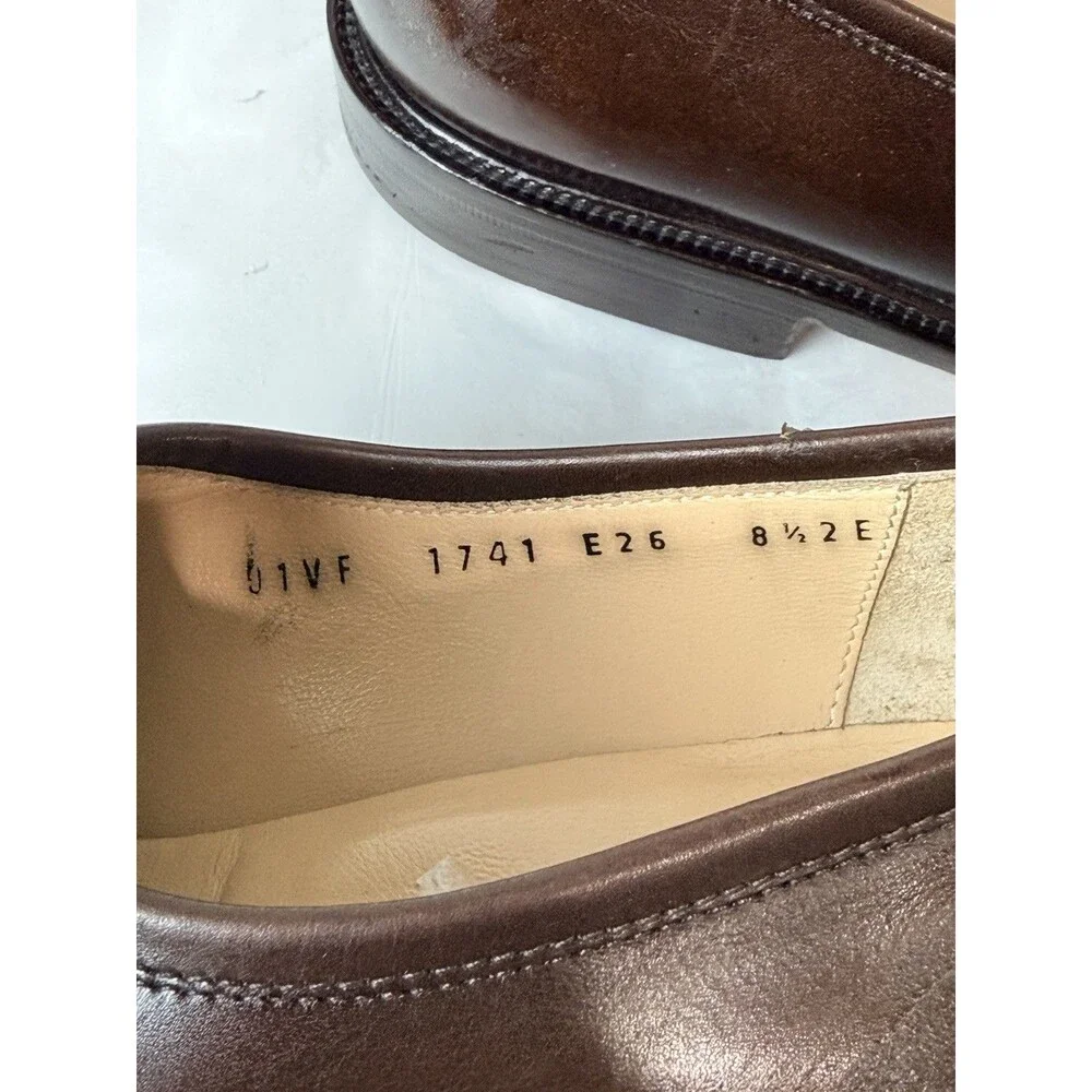 Salvatore Ferragamo Studio Gancini Brown Leather Loafers Men’s 8.5 2E Italy
